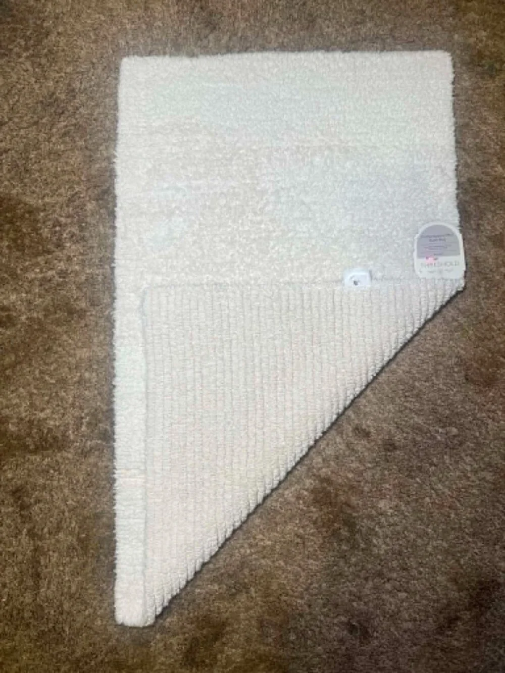 New Performance Plus Cotton Reversible Bath Rug/Runner - Threshold, New Ivory.